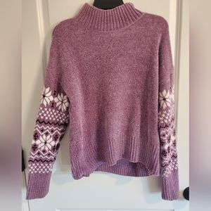Christian Siriano Purple Turtleneck Sweater